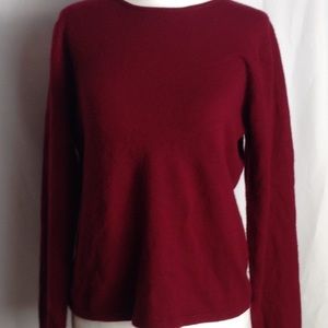 100% Cashmere Red Maroon Sweater, Two Ply